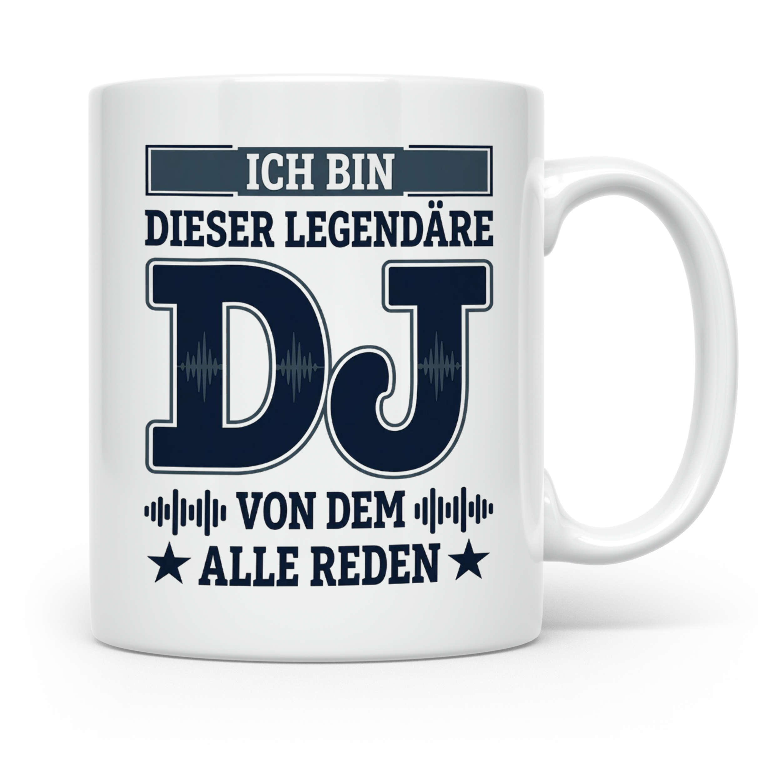 DJ Tasse Legendärer Disc Jockey Spruch für Plattenleger Kaff – Weiß [farbe:weiß]