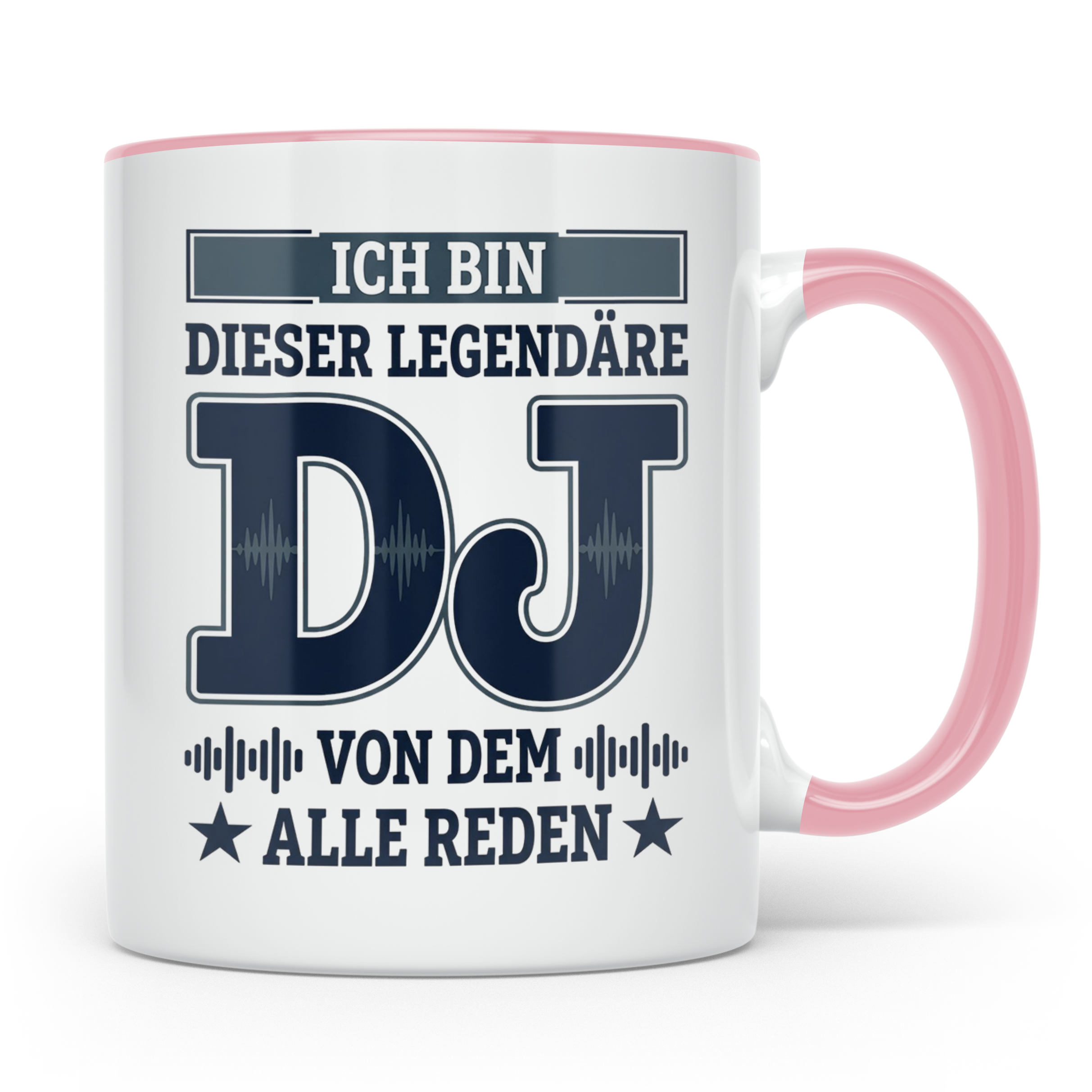 DJ Tasse Legendärer Disc Jockey Spruch für Plattenleger Kaff – Rosa [farbe:rosa]