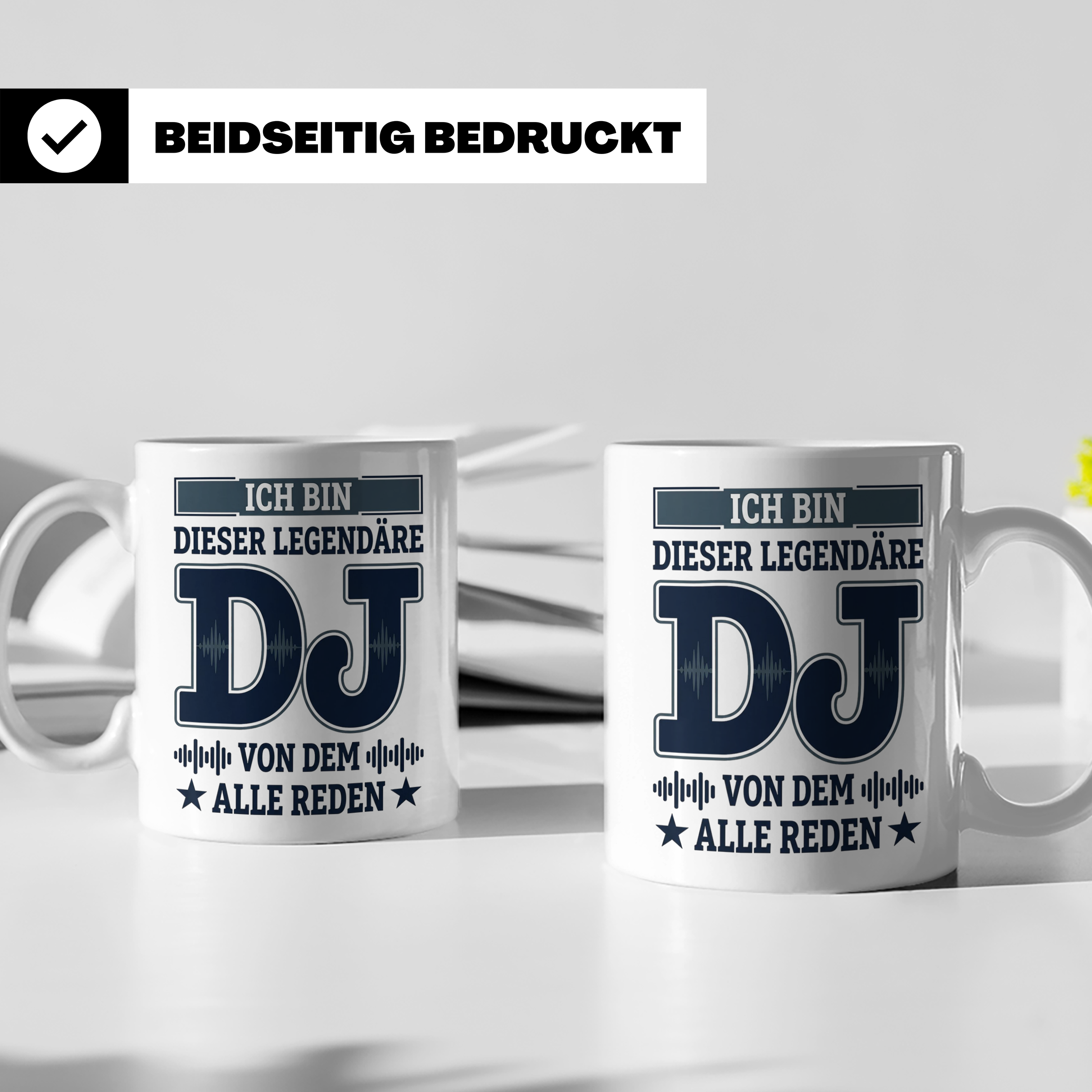 DJ Tasse Legendärer Disc Jockey Spruch für Plattenleger Kaff – Weiß [farbe:weiß]