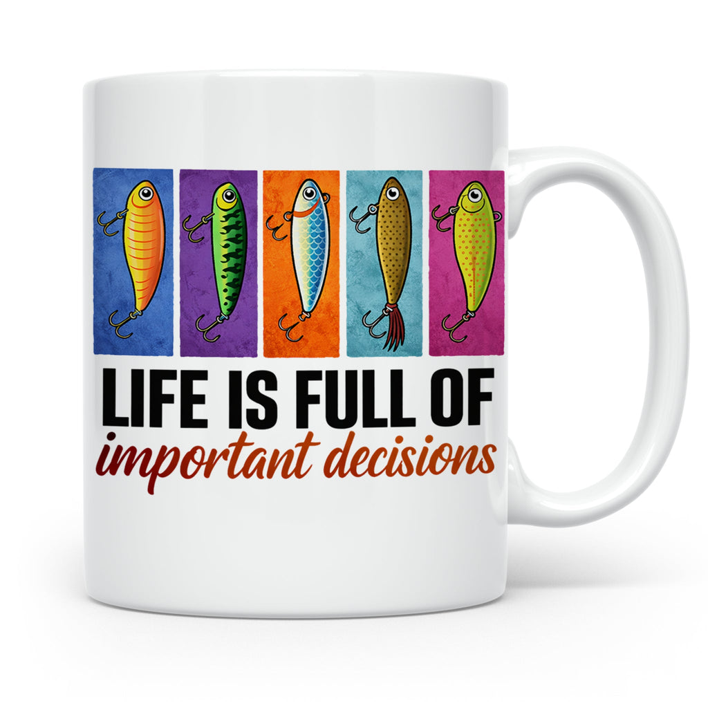 Angler Tasse mit Angelköder Spruch: Das Leben ist voller wic – Weiß [farbe:weiß]