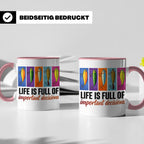 Angler Tasse mit Angelköder Spruch: Das Leben ist voller wic – Rosa [farbe:rosa]