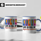 Angler Tasse mit Angelköder Spruch: Das Leben ist voller wic – Blau [farbe:blau]