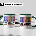 Angler Tasse mit Angelköder Spruch: Das Leben ist voller wic – Grün [farbe:grün]
