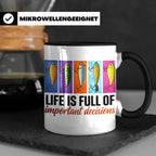 Angler Tasse mit Angelköder Spruch: Das Leben ist voller wic – Schwarz [farbe:schwarz]
