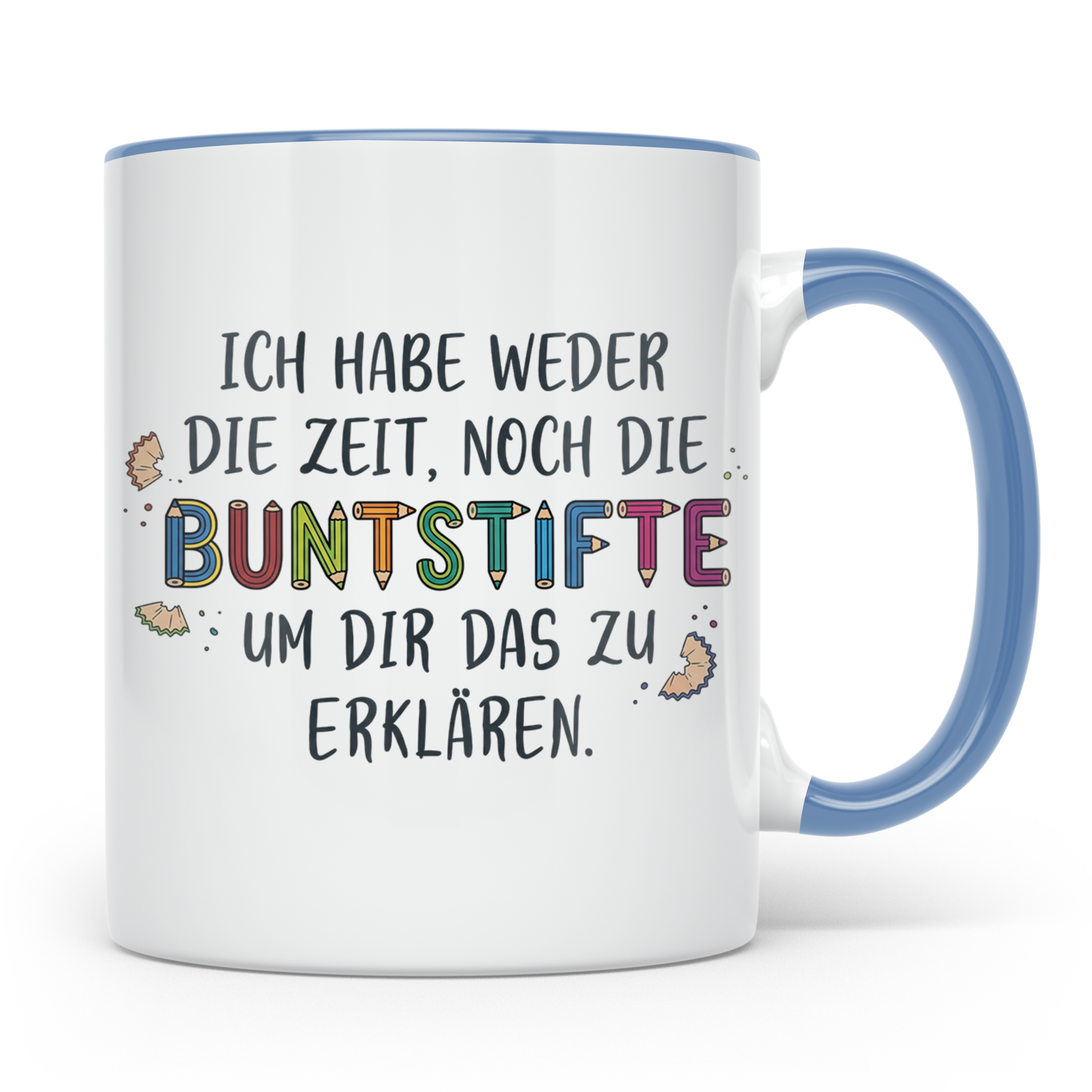Buntstifte Spruch Tasse für Lehrer Erzieher Büro | Weder Zei – Blau [farbe:blau]
