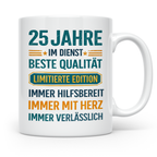25 Jahre Dienstjubiläum Tasse Geschenk für Kollege Mitarbeit – Weiß [farbe:weiß]