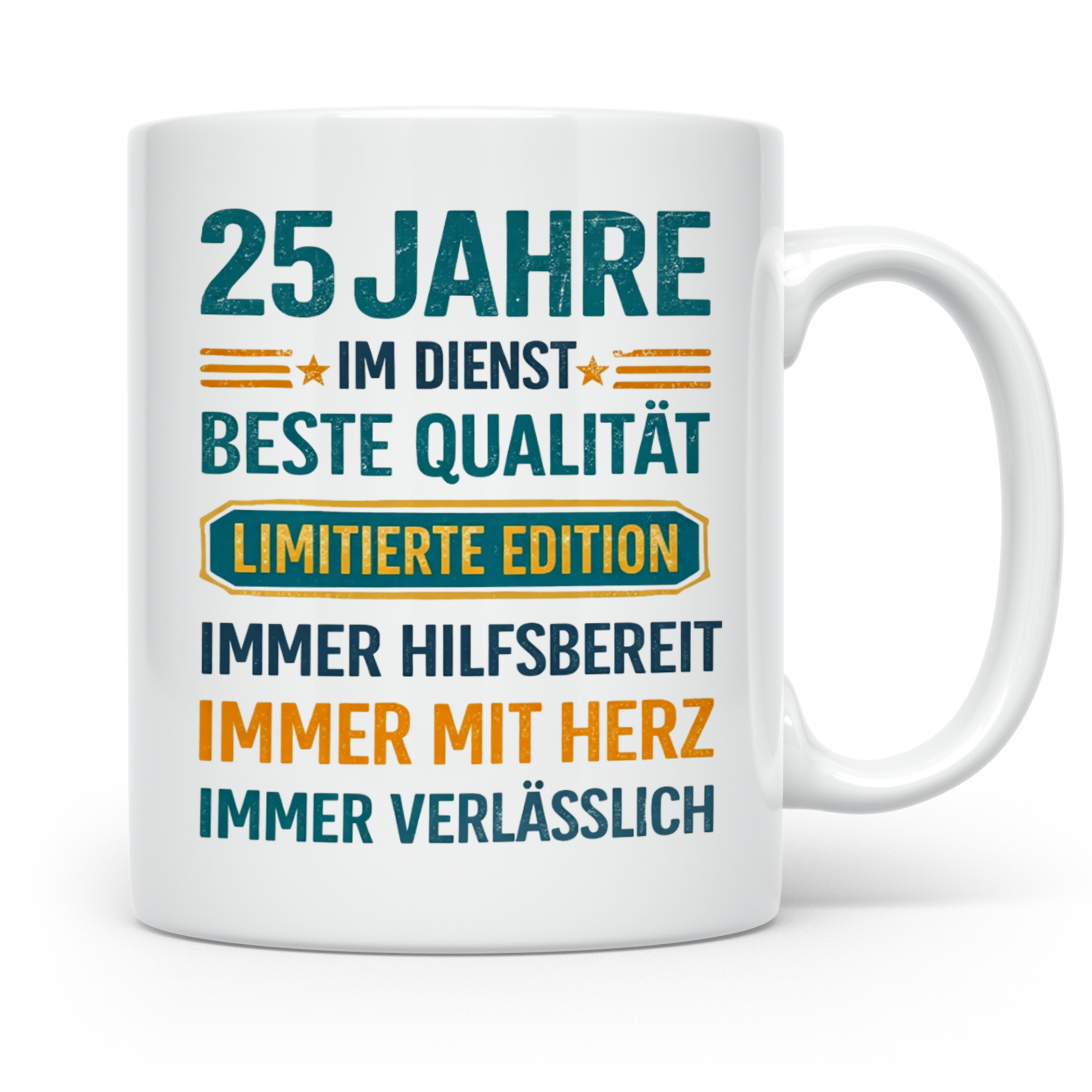 25 Jahre Dienstjubiläum Tasse Geschenk für Kollege Mitarbeit – Weiß [farbe:weiß]