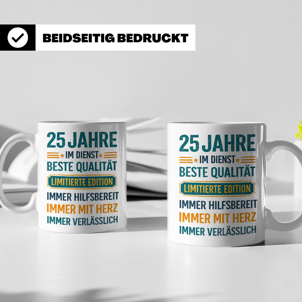 25 Jahre Dienstjubiläum Tasse Geschenk für Kollege Mitarbeit – Weiß [farbe:weiß]