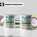 25 Jahre Dienstjubiläum Tasse Geschenk für Kollege Mitarbeit – Rosa [farbe:rosa]