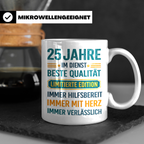 25 Jahre Dienstjubiläum Tasse Geschenk für Kollege Mitarbeit – Weiß [farbe:weiß]