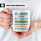25 Jahre Dienstjubiläum Tasse Geschenk für Kollege Mitarbeit – Weiß [farbe:weiß]