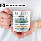 25 Jahre Dienstjubiläum Tasse Geschenk für Kollege Mitarbeit – Rosa [farbe:rosa]
