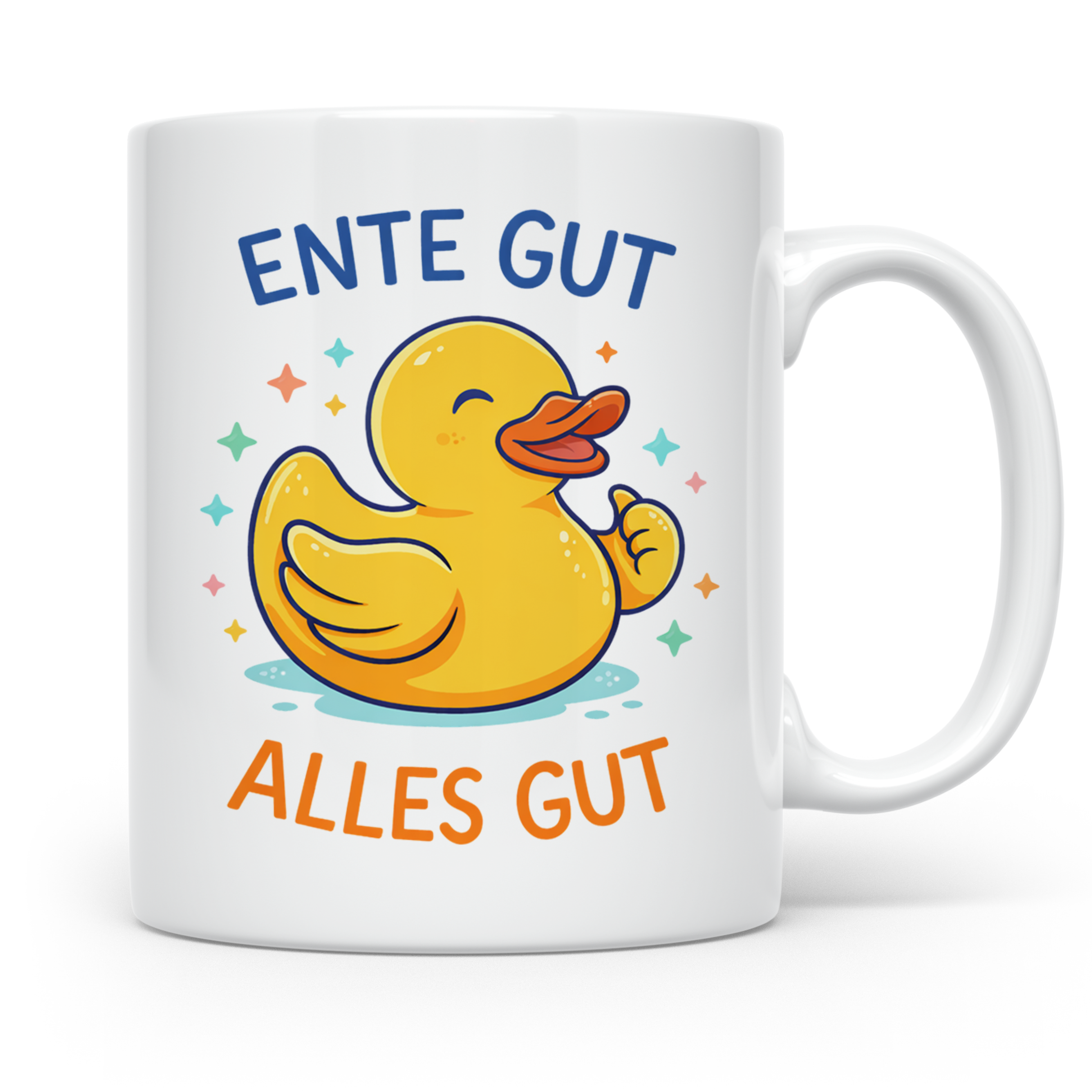 Ente Gut Alles Gut Tasse mit lustigem Spruch Quietscheente G – Weiß [farbe:weiß]