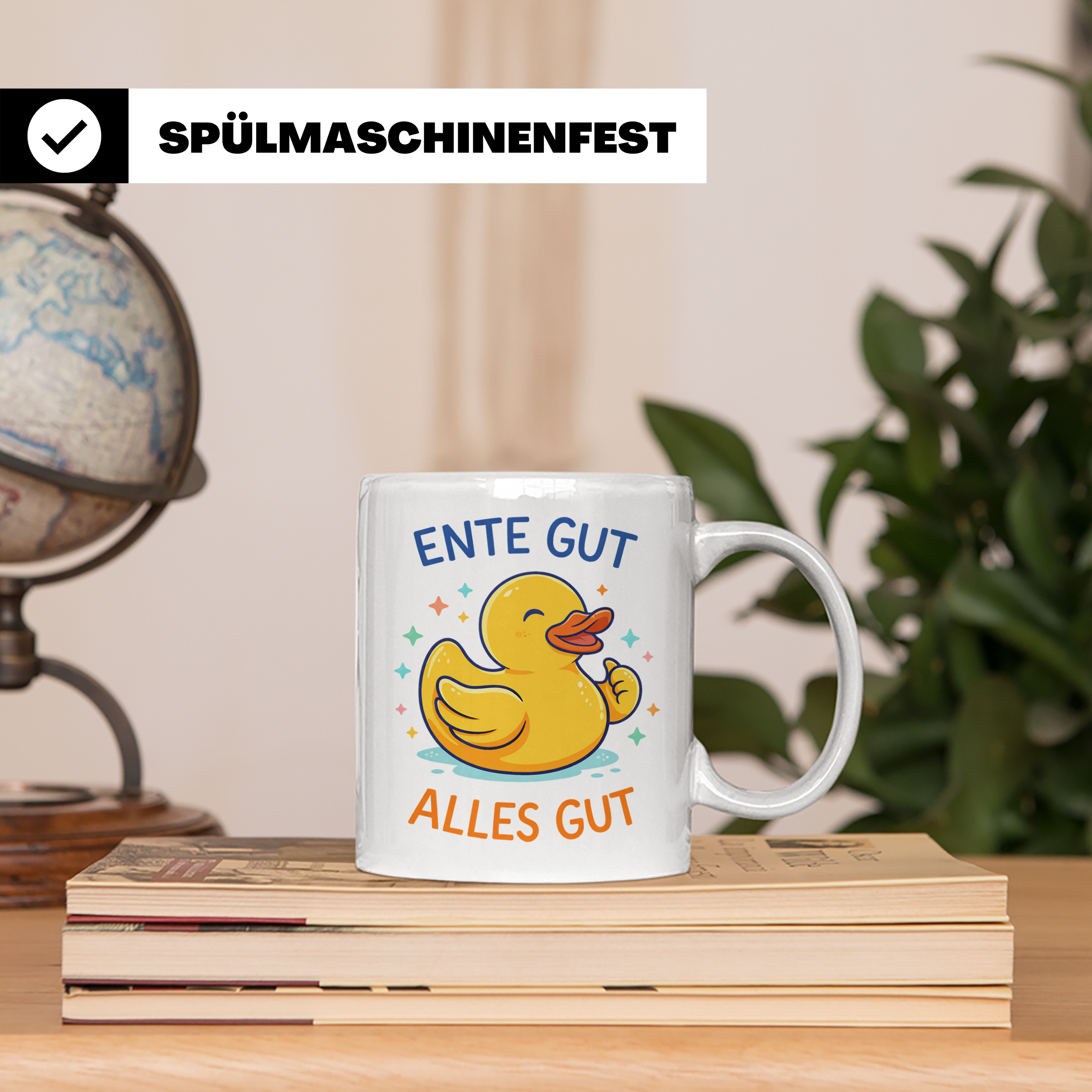 Ente Gut Alles Gut Tasse mit lustigem Spruch Quietscheente G – Weiß [farbe:weiß]