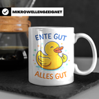 Ente Gut Alles Gut Tasse mit lustigem Spruch Quietscheente G – Weiß [farbe:weiß]