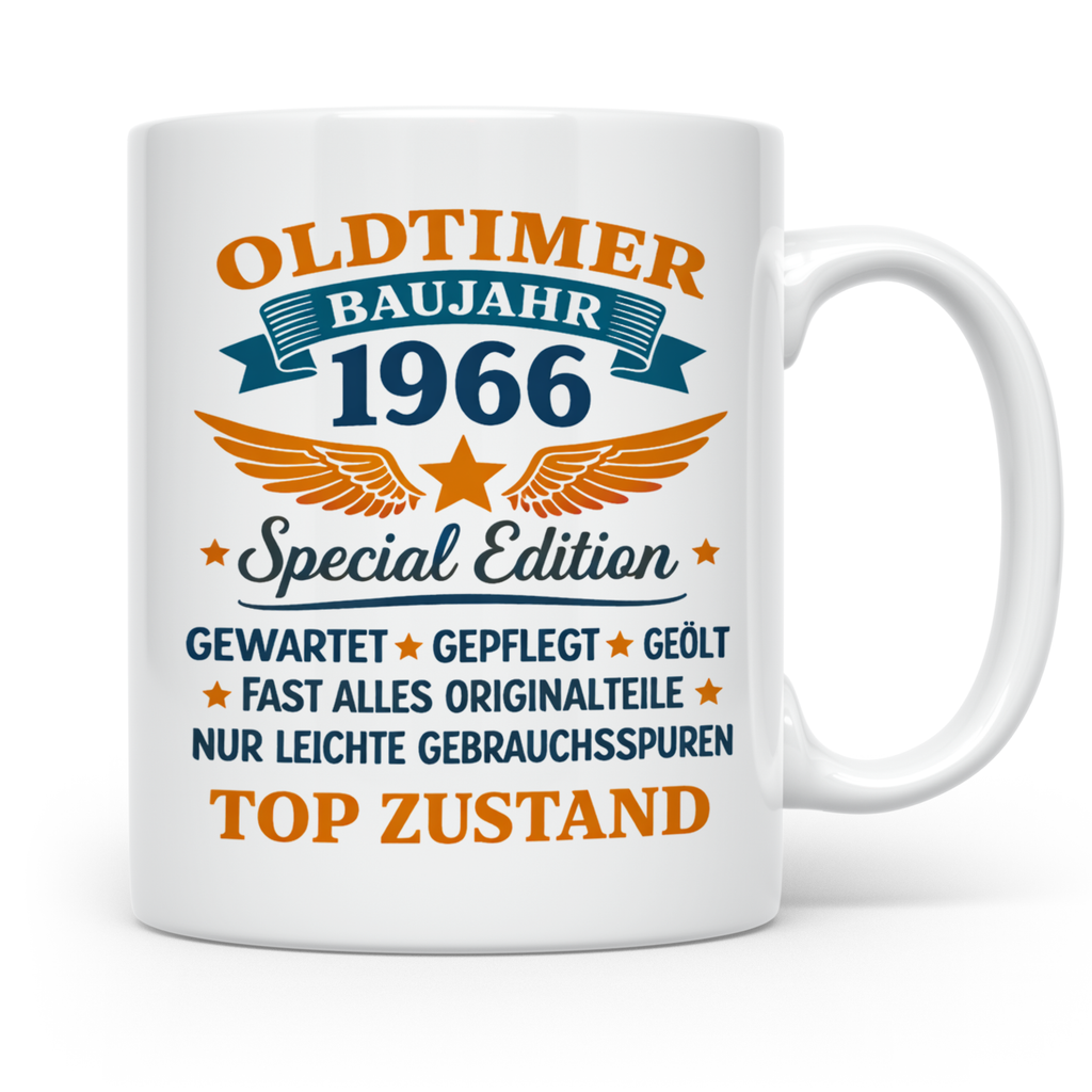 Oldtimer 1966 Tasse zum 58. Geburtstag lustig | Geschenk für – Weiß [farbe:weiß]
