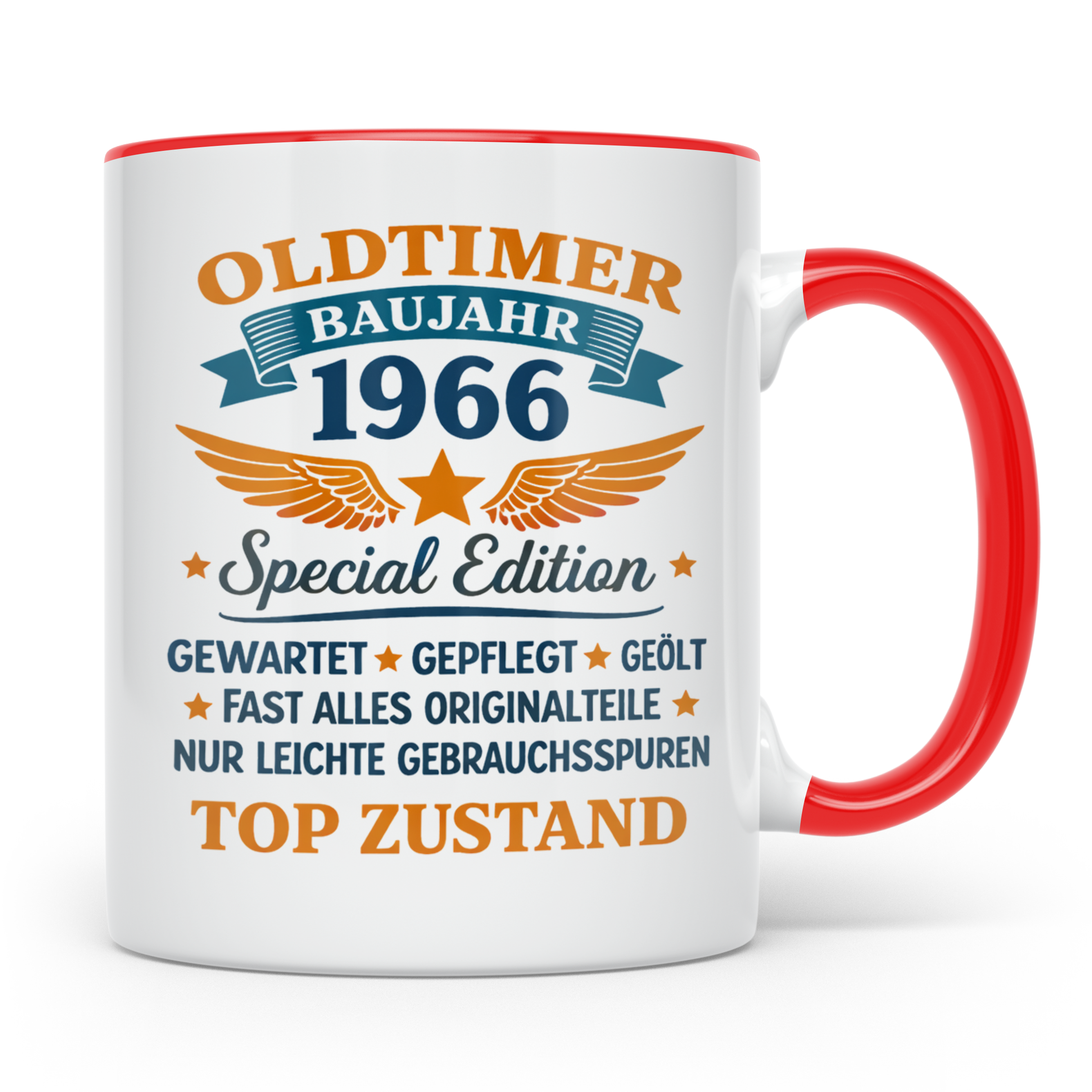Oldtimer 1966 Tasse zum 58. Geburtstag lustig | Geschenk für – Rot [farbe:rot]