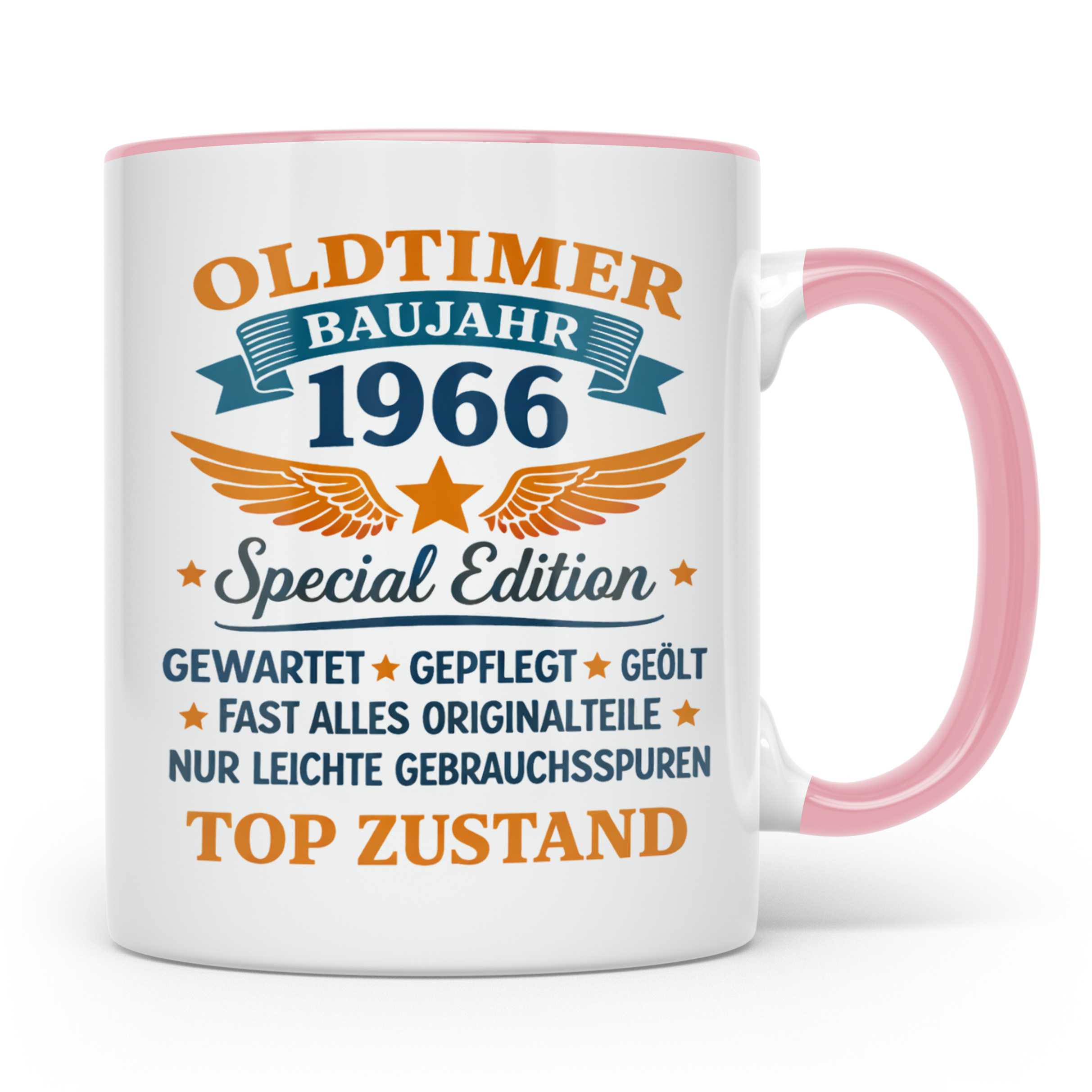 Oldtimer 1966 Tasse zum 58. Geburtstag lustig | Geschenk für – Rosa [farbe:rosa]