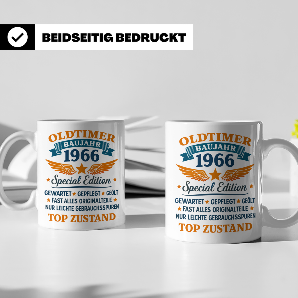 Oldtimer 1966 Tasse zum 58. Geburtstag lustig | Geschenk für – Weiß [farbe:weiß]