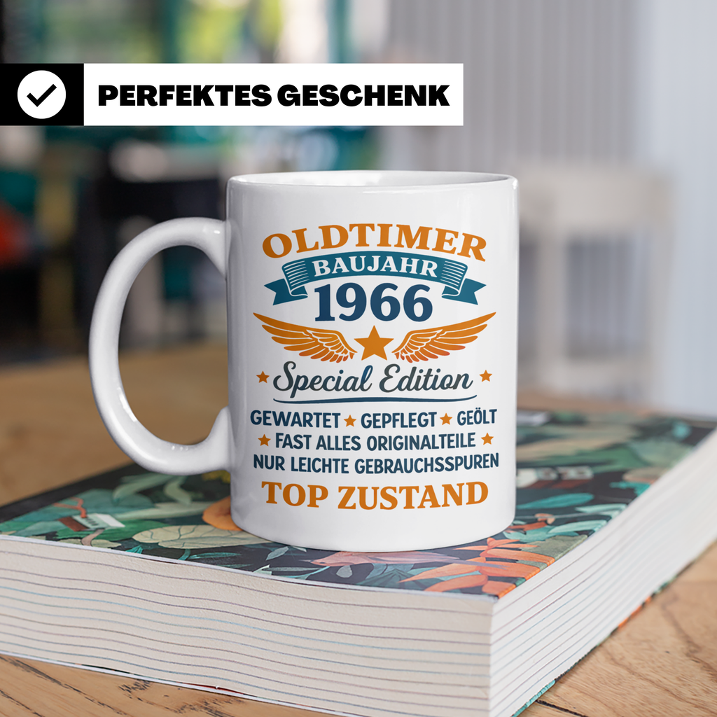 Oldtimer 1966 Tasse zum 58. Geburtstag lustig | Geschenk für – Weiß [farbe:weiß]
