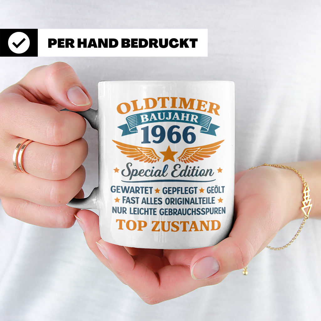 Oldtimer 1966 Tasse zum 58. Geburtstag lustig | Geschenk für – Weiß [farbe:weiß]