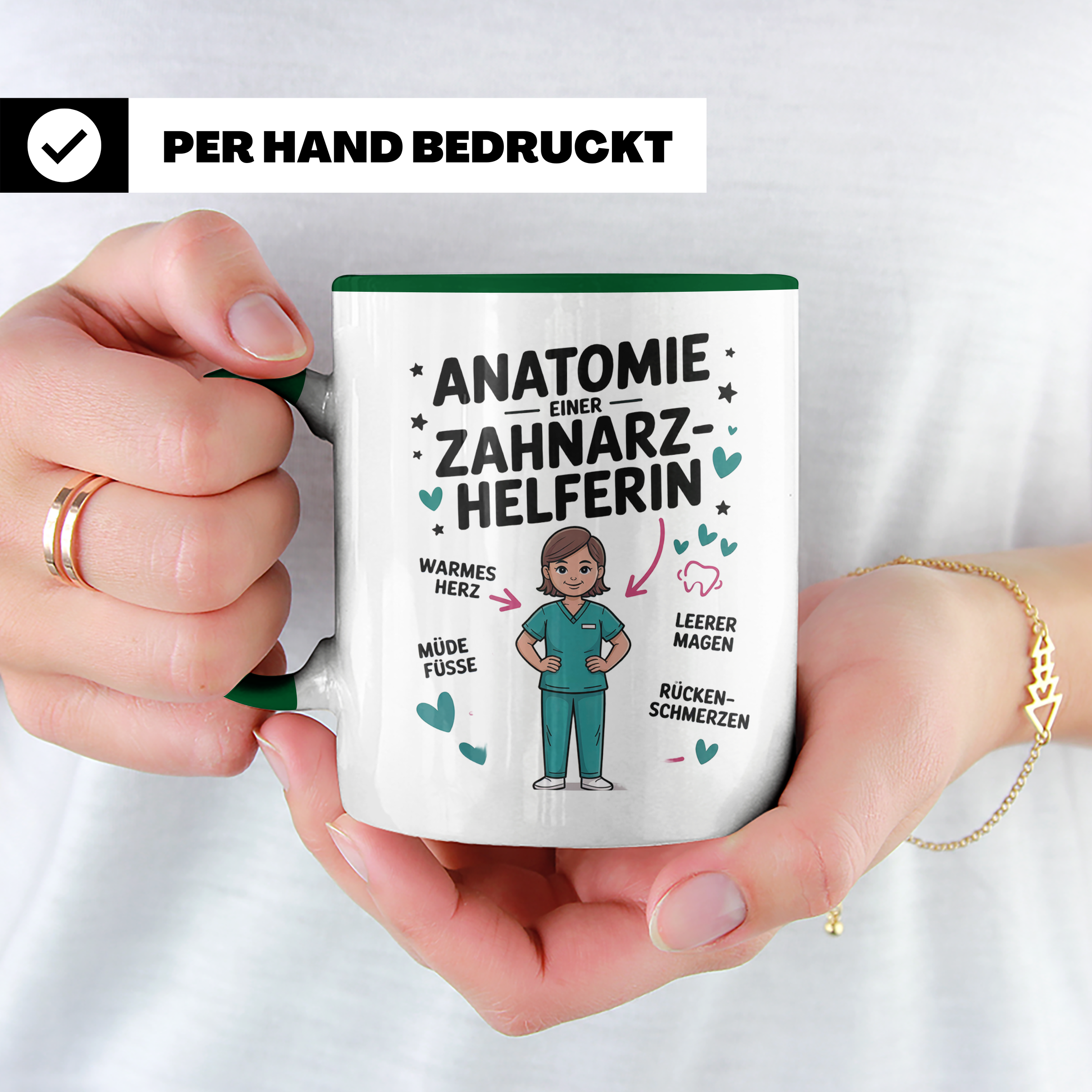 Zahnarzthelferin Tasse - Anatomie einer ZFA - Geschenkidee, Job, Beruf, Zahnmedizin, Praxis, Sprüche, Kollegin, lustig, Zähne