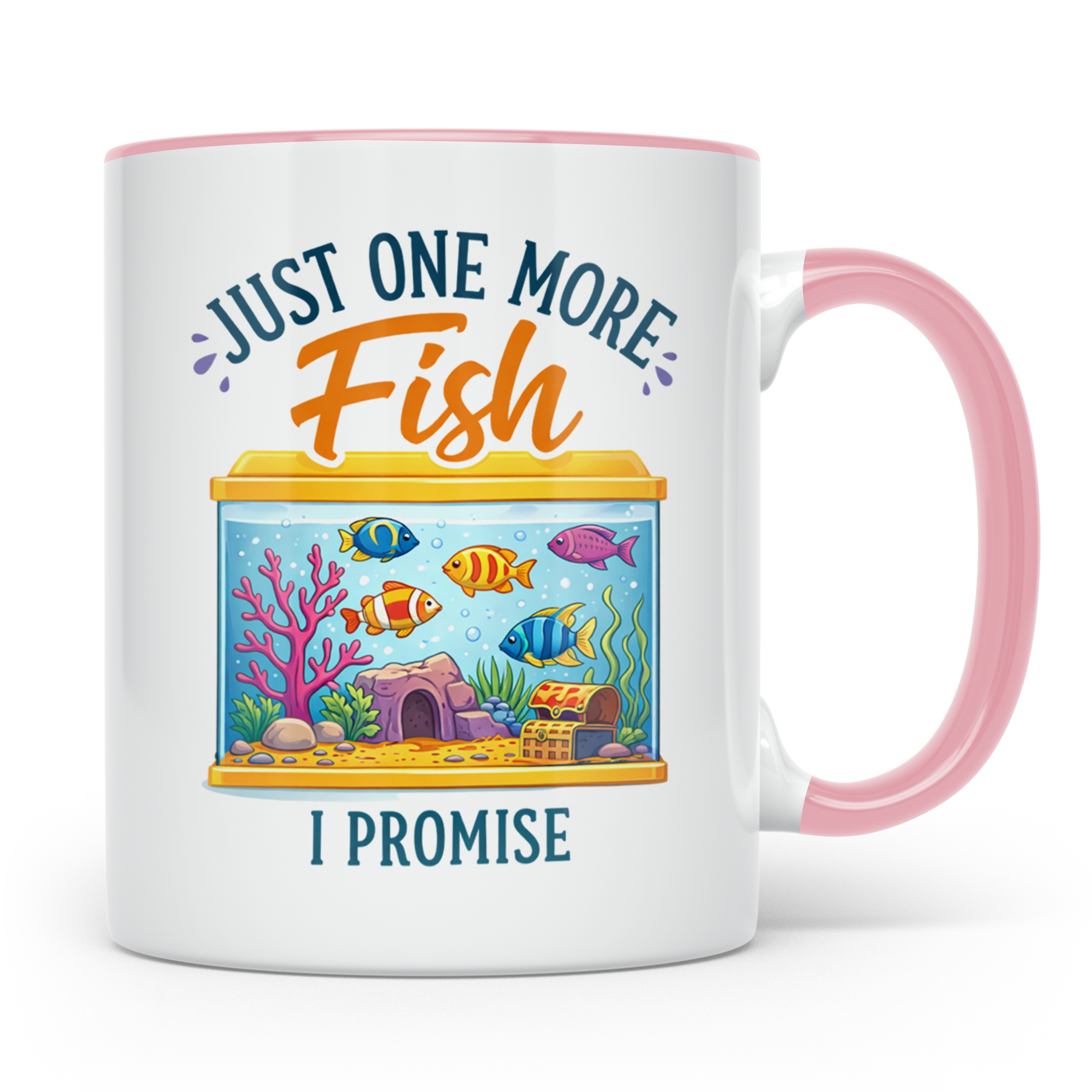 Aquaristik Tasse Just one more fish, lustiger Spruch für Aqu – Rosa [farbe:rosa]