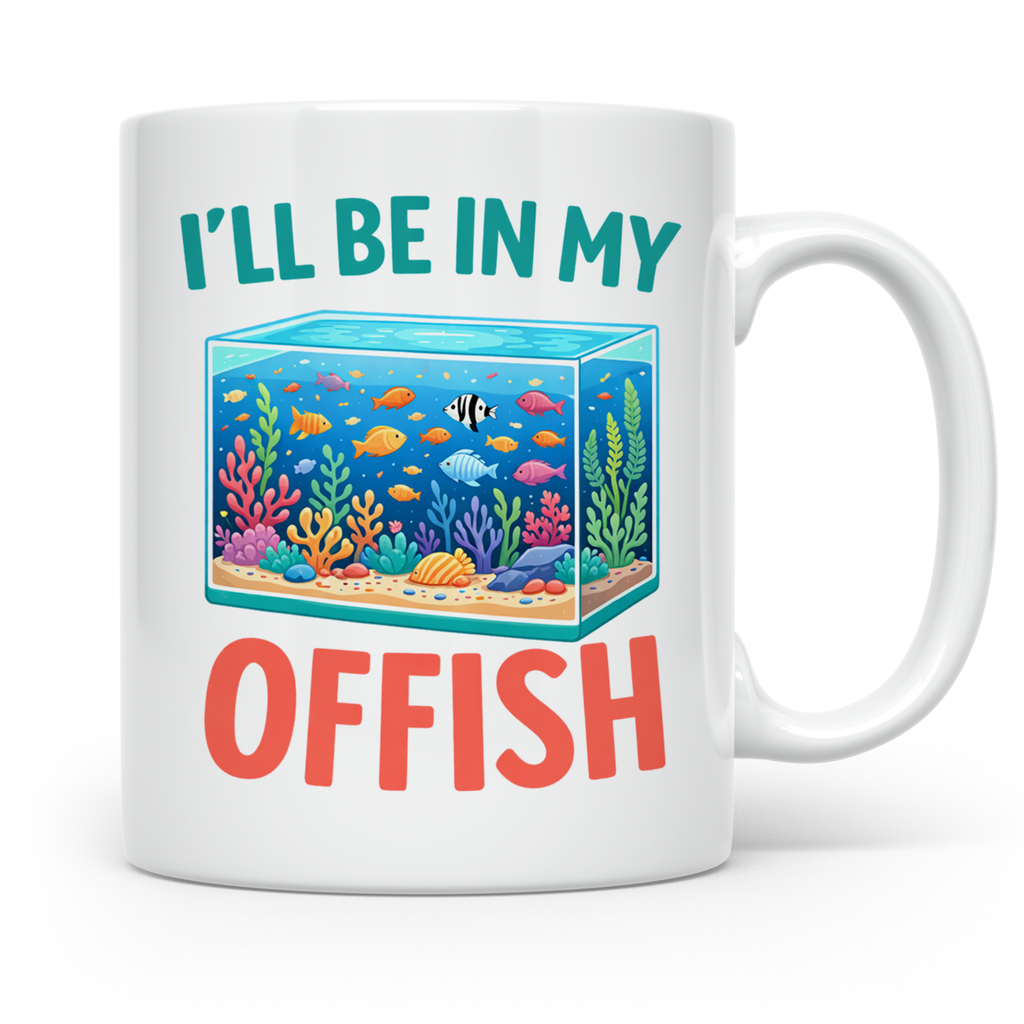 I'll be in my Offish Tasse, lustiges Aquarium Design für Aqu – Weiß [farbe:weiß]