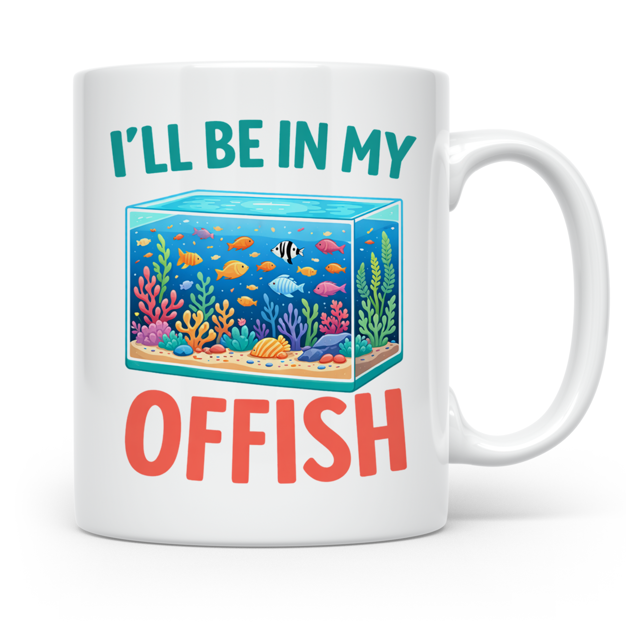 I'll be in my Offish Tasse, lustiges Aquarium Design für Aqu – Weiß [farbe:weiß]