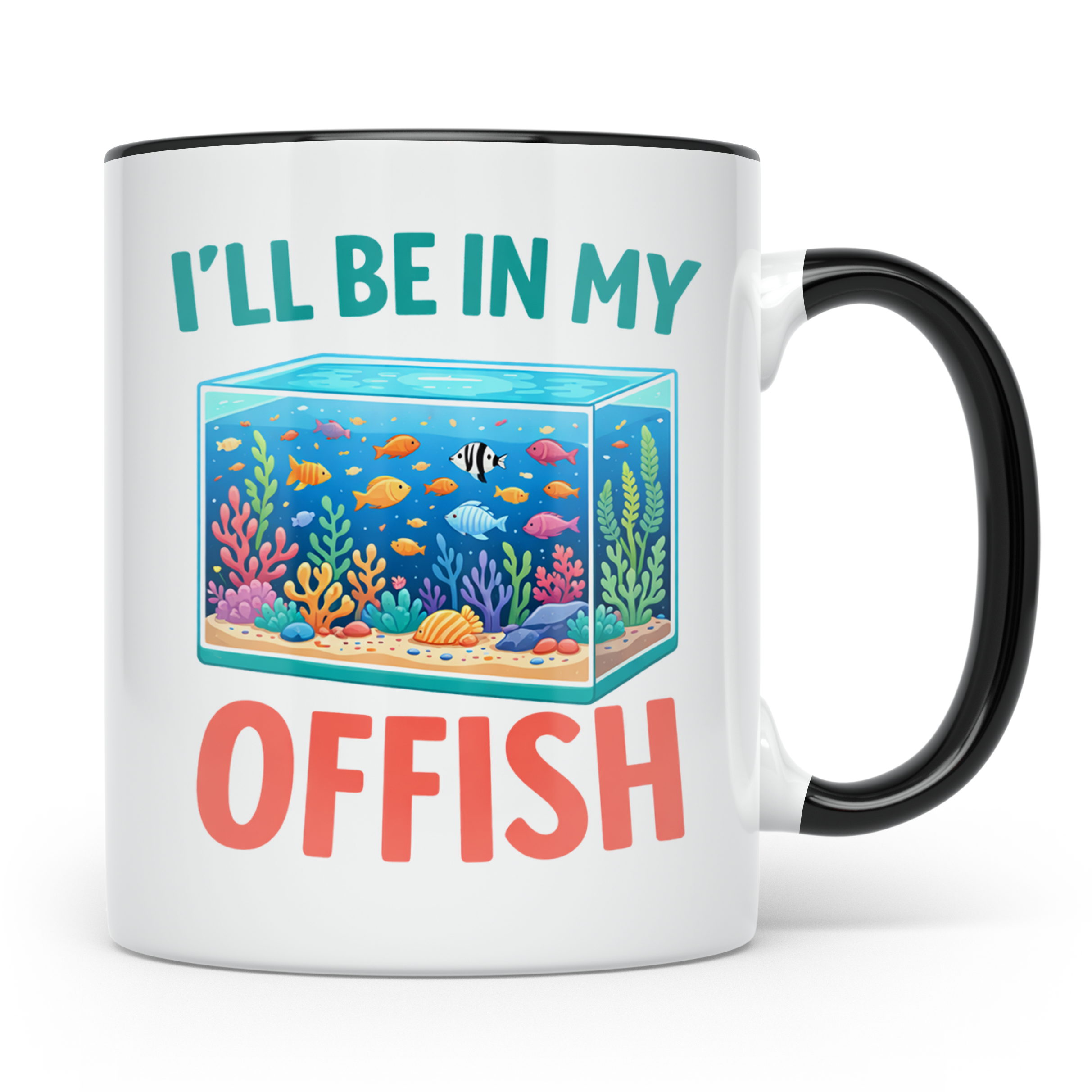 I'll be in my Offish Tasse, lustiges Aquarium Design für Aqu – Schwarz [farbe:schwarz]