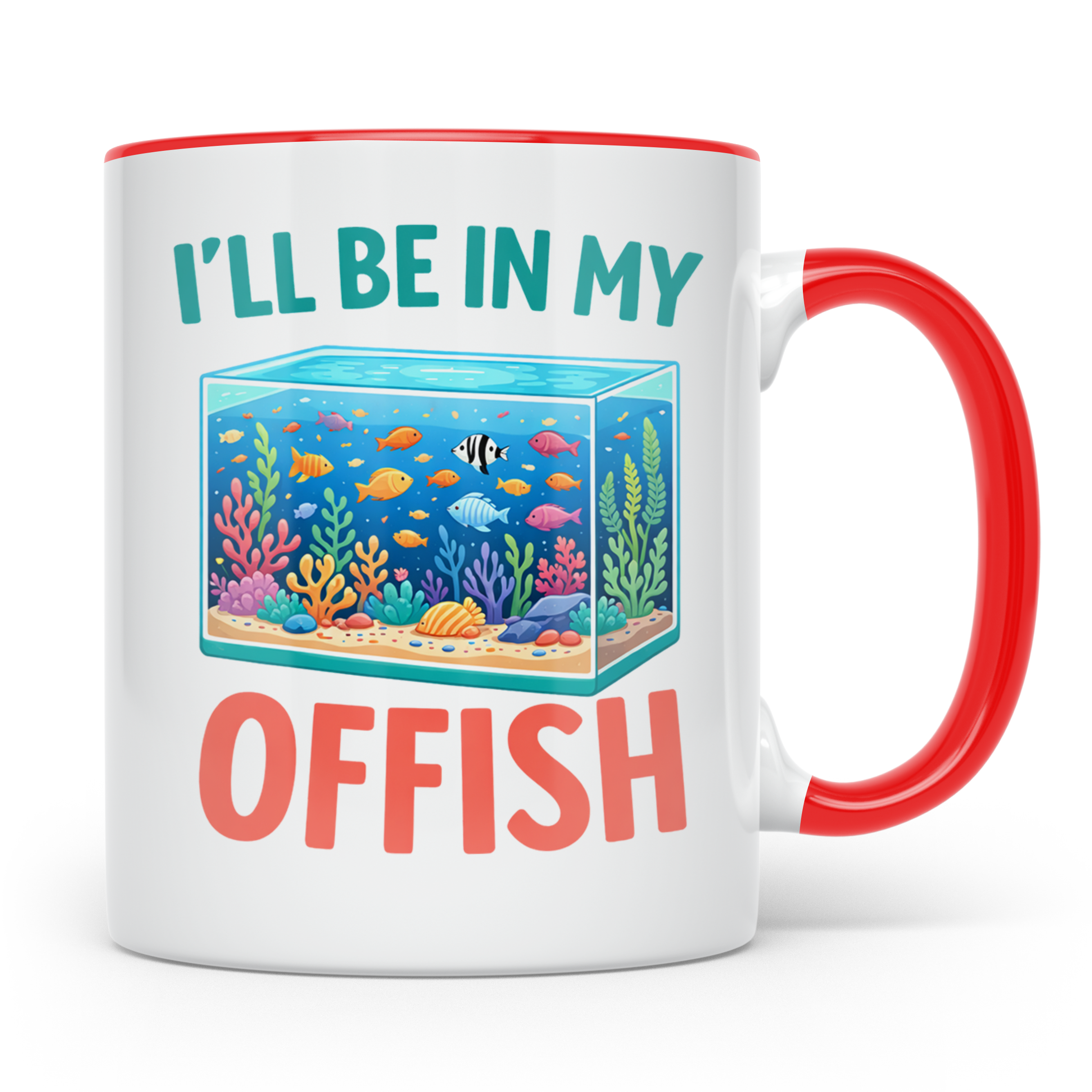I'll be in my Offish Tasse, lustiges Aquarium Design für Aqu – Rot [farbe:rot]