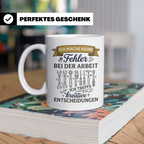 Handwerker Tasse mit Spruch Keine Fehler, kreative Entscheid – Weiß [farbe:weiß]