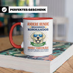 Hundetasse Labrador Spruch Andere Hunde bekommen Kommandos.  – Rot [farbe:rot]