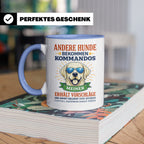 Hundetasse Labrador Spruch Andere Hunde bekommen Kommandos.  – Blau [farbe:blau]