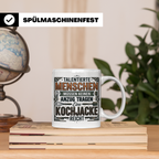 Koch Tasse mit Spruch Kochjacke reicht, Geschenk für Köche,  – Weiß [farbe:weiß]