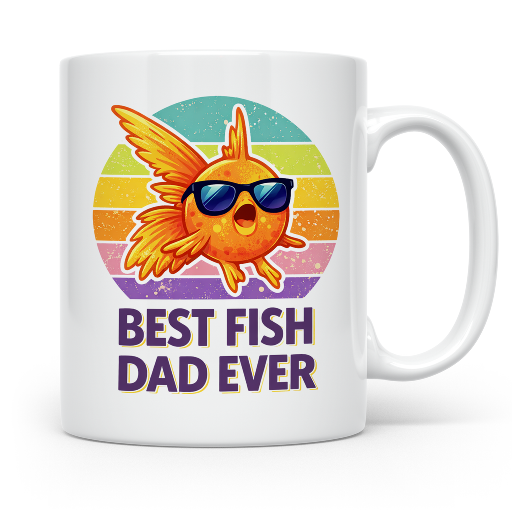 Best Fish Dad Ever Tasse Goldfisch Papa, Geschenk für Aquari – Weiß [farbe:weiß]