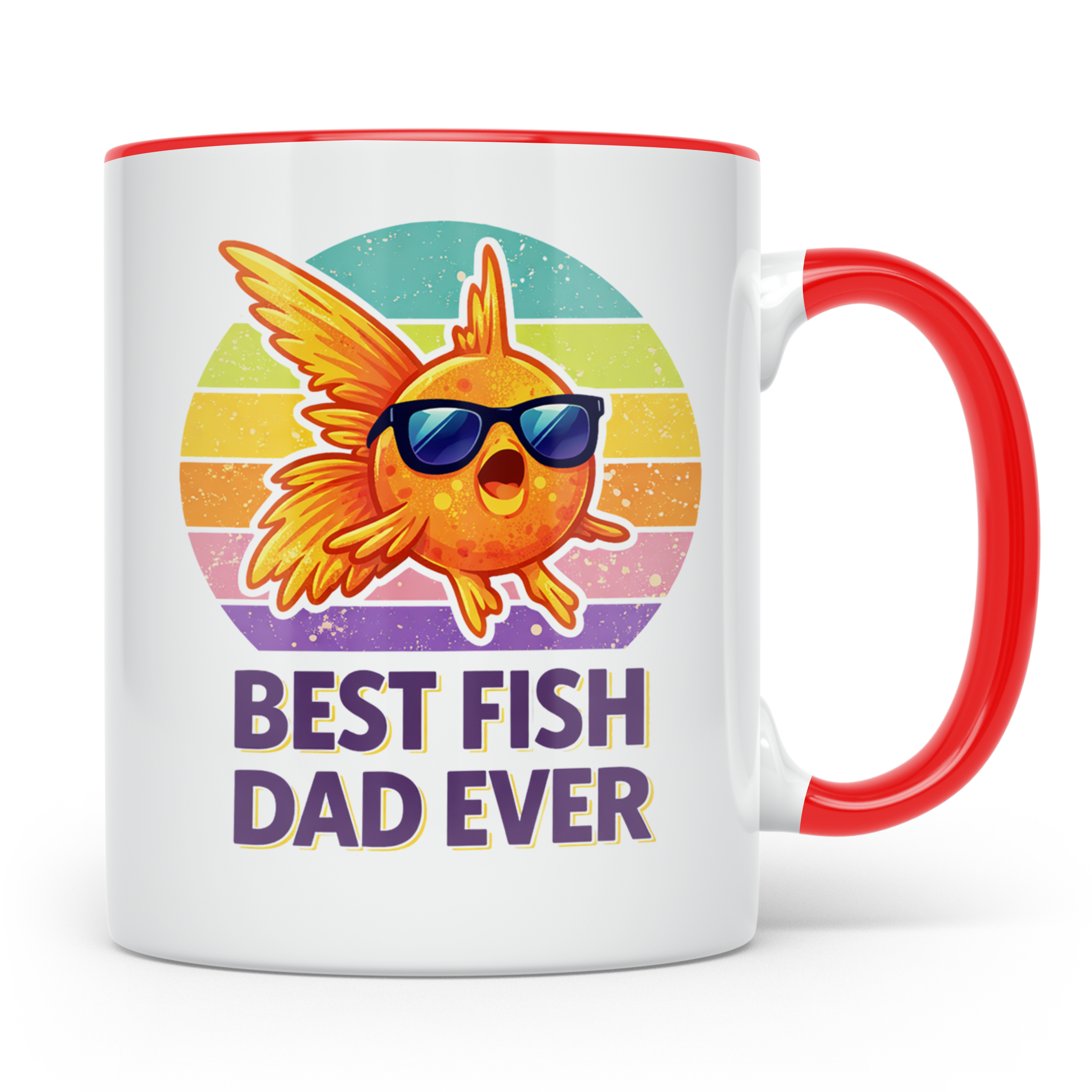 Best Fish Dad Ever Tasse Goldfisch Papa, Geschenk für Aquari – Rot [farbe:rot]