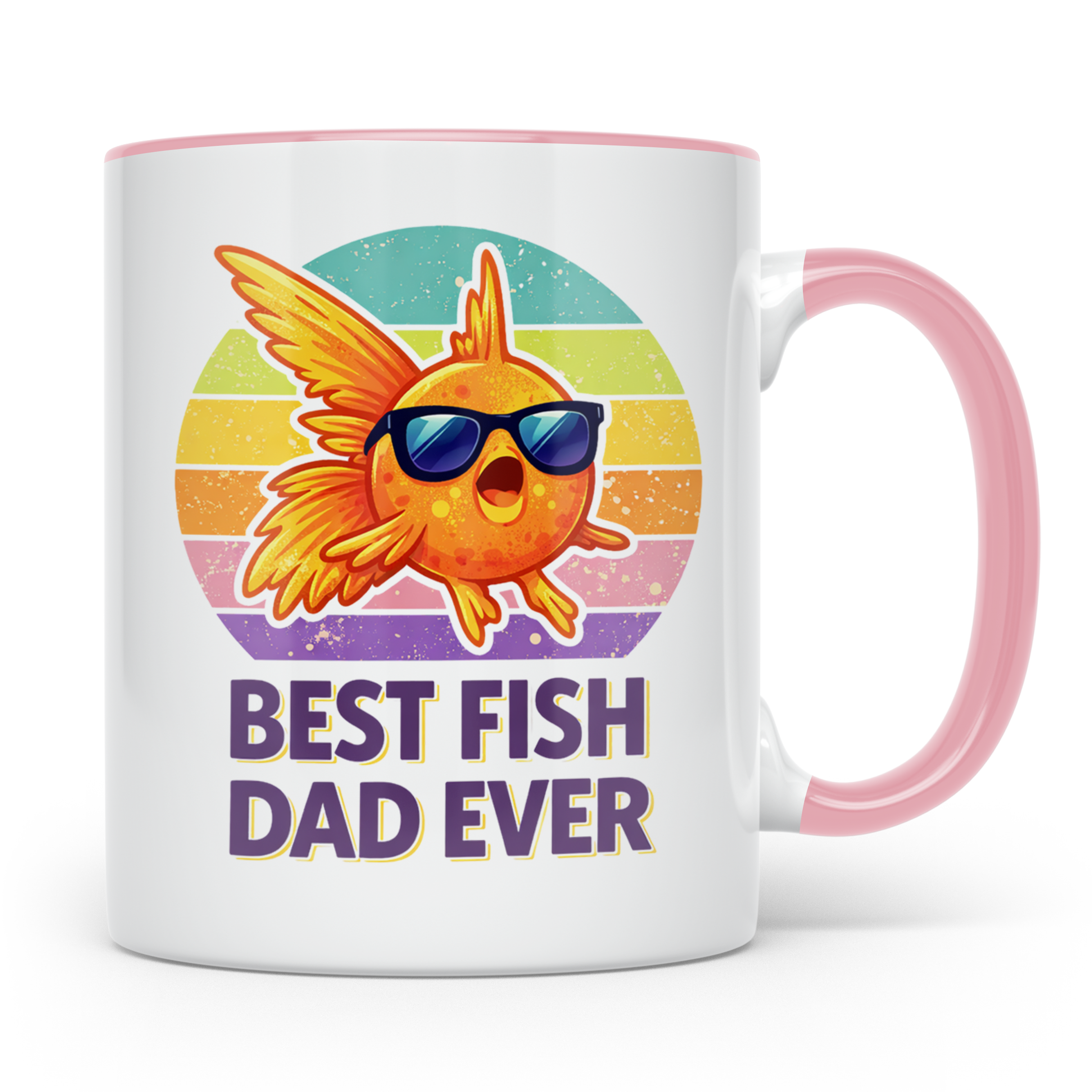 Best Fish Dad Ever Tasse Goldfisch Papa, Geschenk für Aquari – Rosa [farbe:rosa]