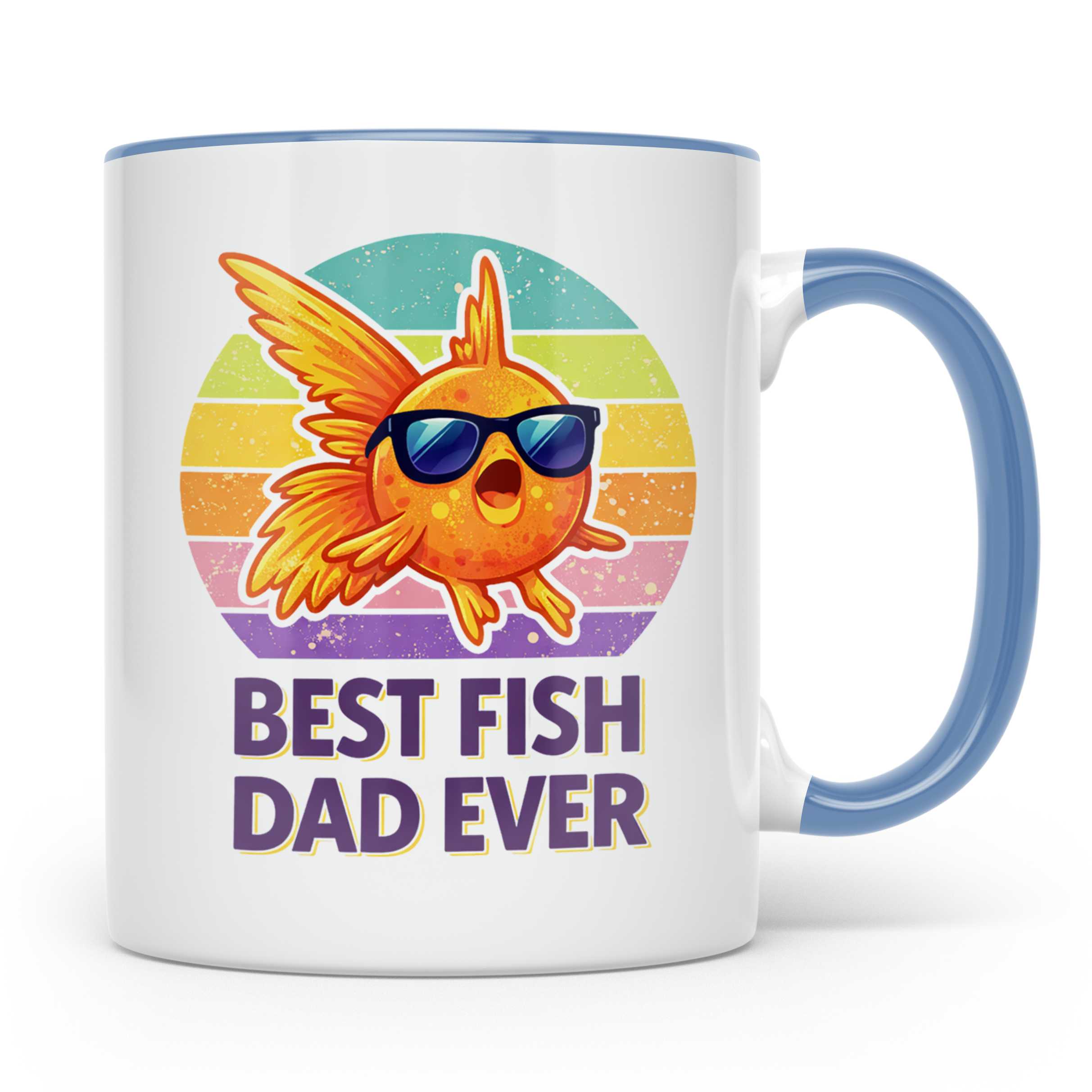 Best Fish Dad Ever Tasse Goldfisch Papa, Geschenk für Aquari – Blau [farbe:blau]