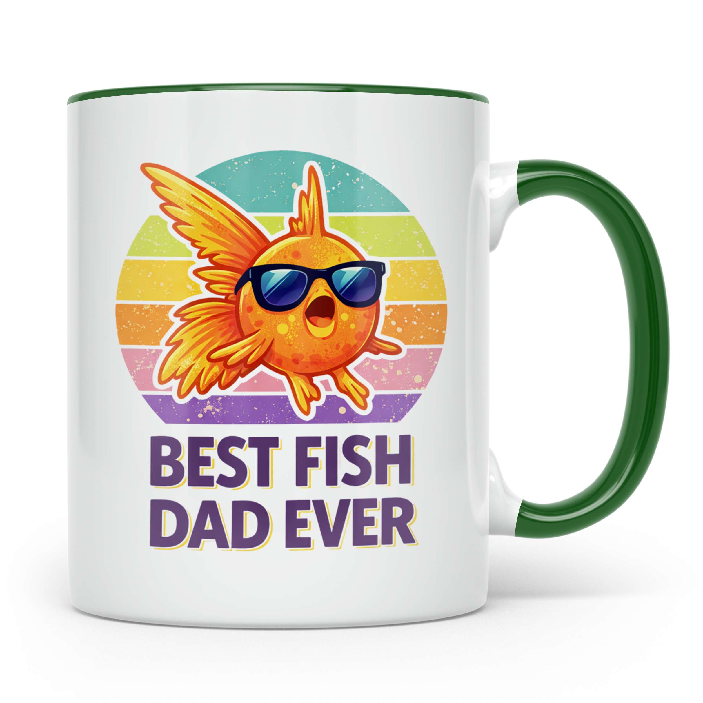 Best Fish Dad Ever Tasse Goldfisch Papa, Geschenk für Aquari – Grün [farbe:grün]