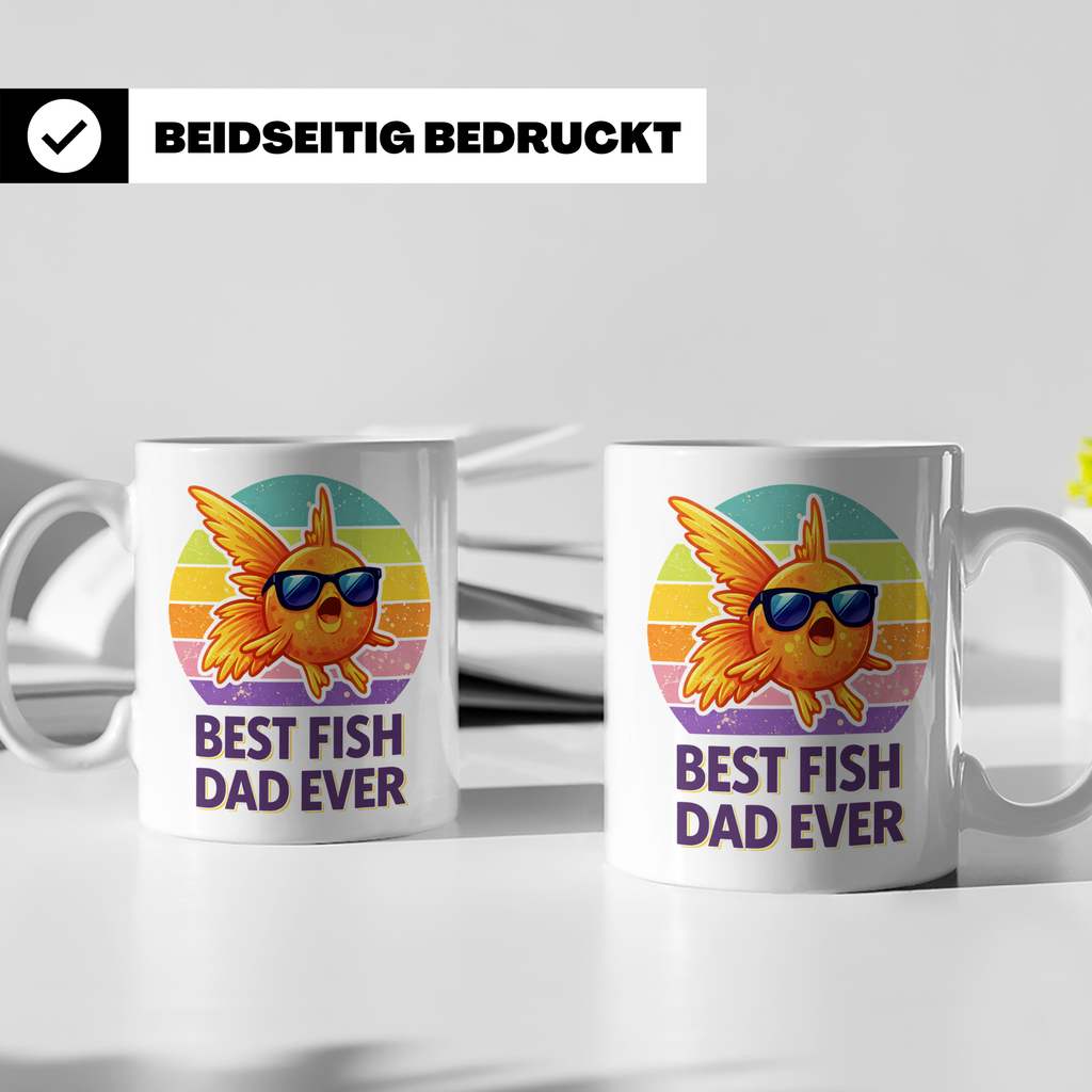 Best Fish Dad Ever Tasse Goldfisch Papa, Geschenk für Aquari – Weiß [farbe:weiß]