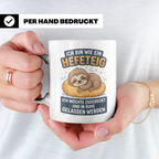 Faultier Tasse mit Spruch Hefeteig, lustiges Geschenk für Mo – Weiß [farbe:weiß]