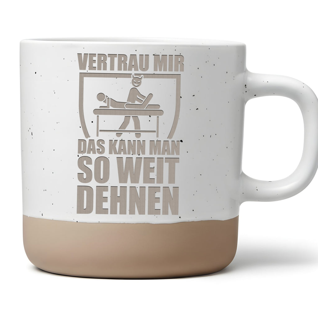 Physiotherapeut Tasse So Weit Dehnen - Lustiges Geschenk für Chiroprak – Bild 1