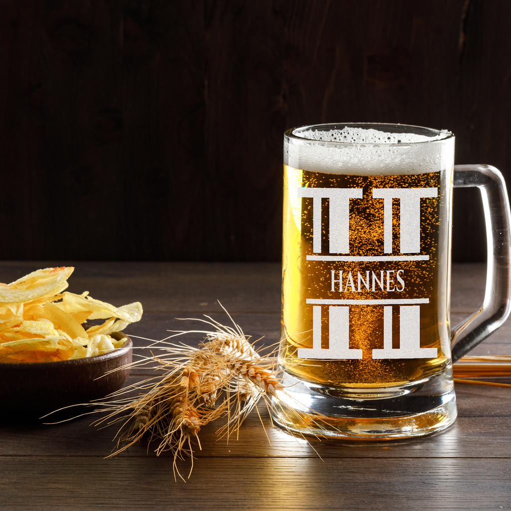 Personalisiertes Bierkrug mit Monogramm – Elegantes Geschenk für Männer, Monogramm H Bierkrug für Held des Alltags, Ideal für Geburtstagsgeschenke