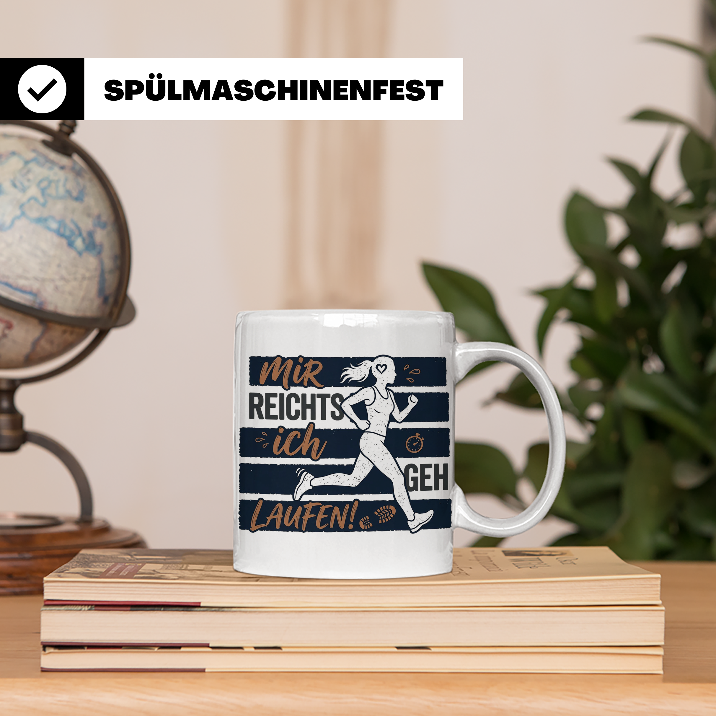 Läuferin Tasse mit Spruch 'Mir reichts ich geh Laufen' Gesch – Weiß [farbe:weiß]