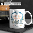 Befördert zur Oma 2027 Tasse, Geschenk werdende Oma, Schwang – Weiß [farbe:weiß]