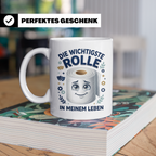 Wichtigste Rolle Tasse mit lustigem Klopapier Spruch. Wortsp – Weiß [farbe:weiß]