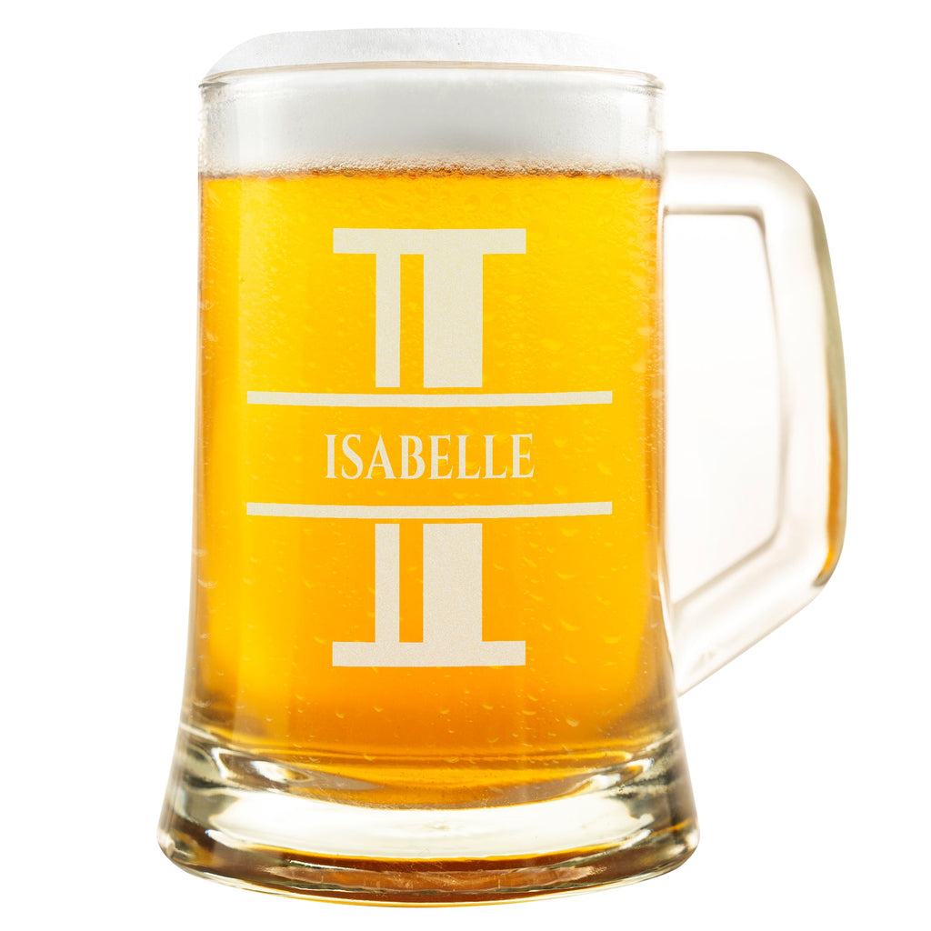 Personalisiertes Bierkrug mit Monogramm – Elegantes Geschenk für Männer, Monogramm I Bierkrug für Individuelle Geschenke, Ideal für Geburtstagsgeschenke