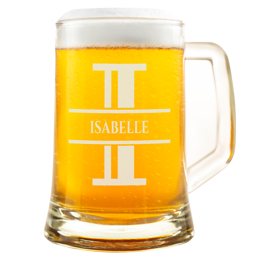 Personalisiertes Bierkrug mit Monogramm – Elegantes Geschenk für Männer, Monogramm I Bierkrug für Individuelle Geschenke, Ideal für Geburtstagsgeschenke