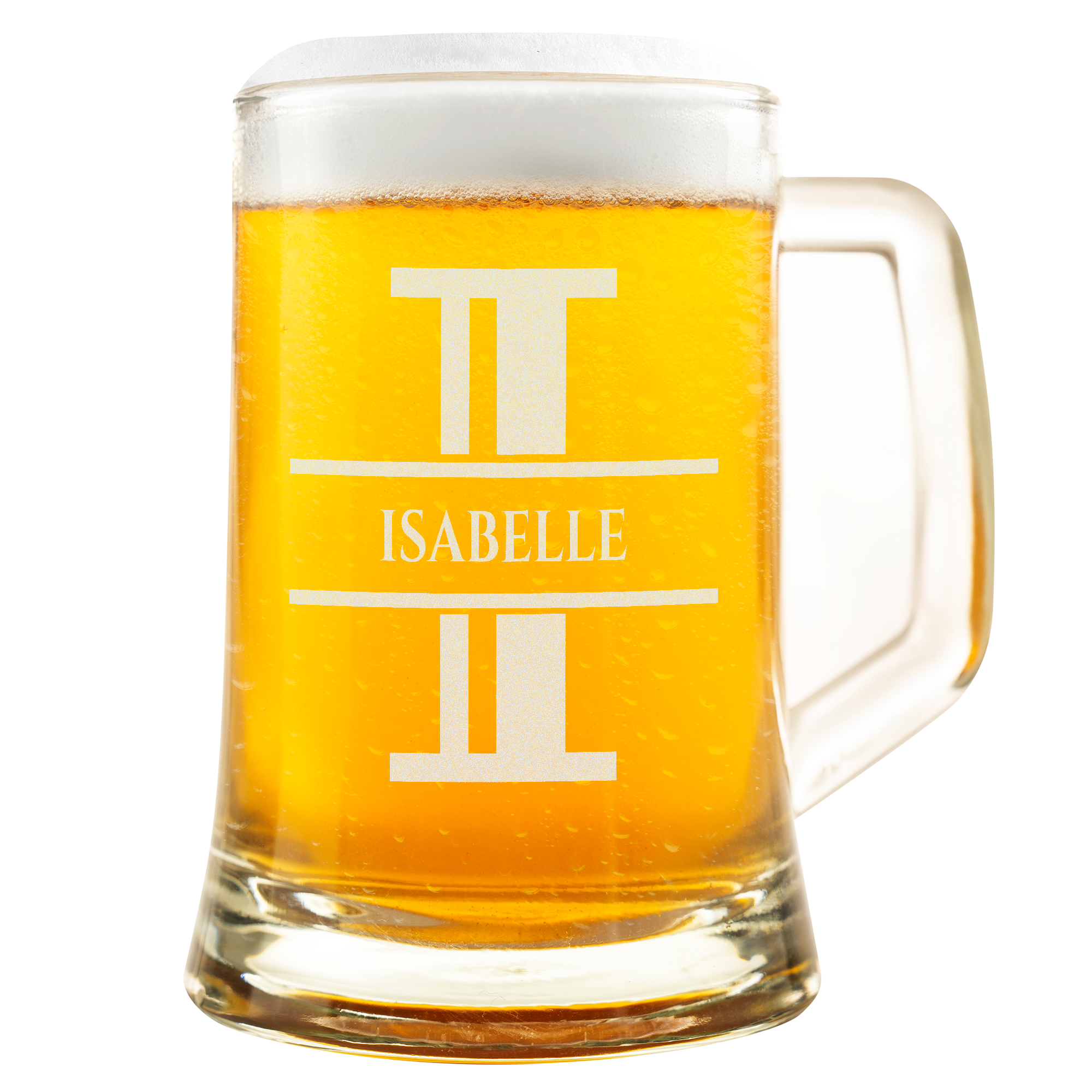 Personalisiertes Bierkrug mit Monogramm – Elegantes Geschenk für Männer, Monogramm I Bierkrug für Individuelle Geschenke, Ideal für Geburtstagsgeschenke